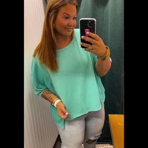 green terrycloth top